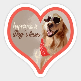 Happiness is Dog's Kisses T-shirts, Stickers and many more Sticker